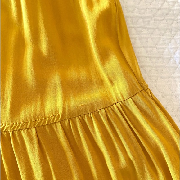 Max Studio Tiered Sleeveless Yellow Maxi Dress Size S - Picture 12 of 16